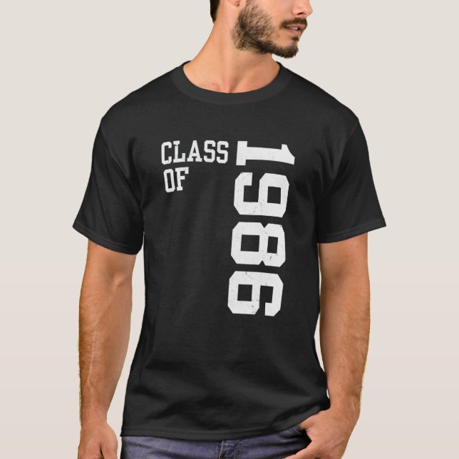 T-shirt Retro Class of 1986 Senior High School Reunion Vin (Devant)