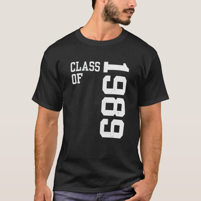 T-shirt Retro Class of 1989 Senior High School Reunion Vin (Devant)