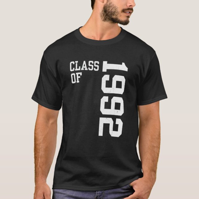 T-shirt Retro Class of 1992 Senior High School Reunion Vin (Devant)