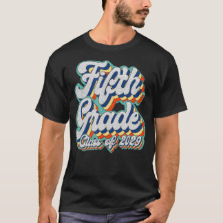 T-shirt Retro Classe de 5e année Vintage de 2029 Retour à 