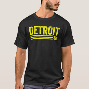 T-shirt Retro Classic Detroit Motor City 313 Style Vintage