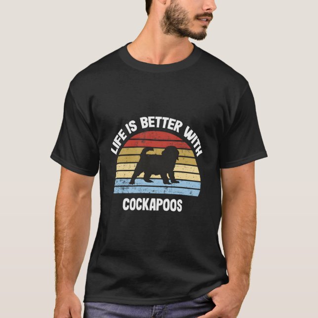 T-shirt Retro Cockapoo Chien Cadeau Pour Noël (Devant)