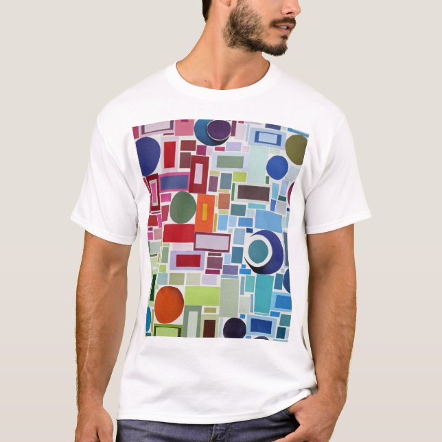 T-shirt rétro collage psychédélique géométrique des années (Devant)
