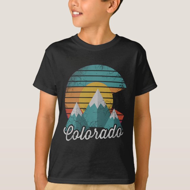 T-shirt Retro Colorado Mountains Accueil Amour Famille Vac (Devant)