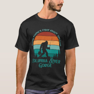 T-shirt Retro Columbia River Gorge Oregon Sasquatch Fishin