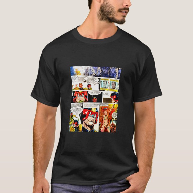 T-shirt Retro comic art Juge Dredd 1 (Devant)