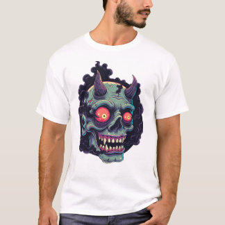 T-shirt Retro Comic Style Monster Skull