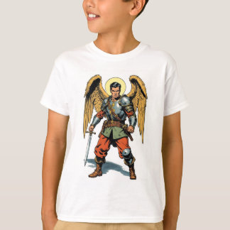 T-shirt Retro Comic Style St Michael Kid's Tee Shirt