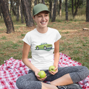 T-shirt Retro Convertible Green Car