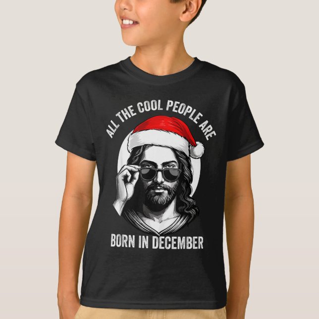 T-shirt Retro Cool People Are Born In December Christian C (Devant)
