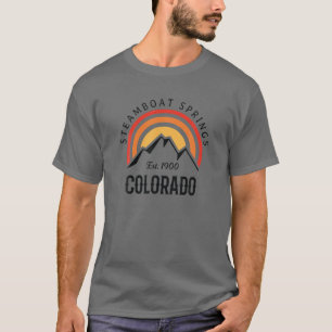 T-shirt Retro Cool Steamboat Springs CO Rocky Mountains No