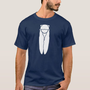 T-shirt Rétro copie blanche d'insecte de cigale