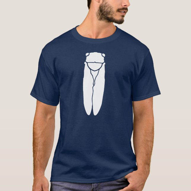 T-shirt Rétro copie blanche d'insecte de cigale (Devant)