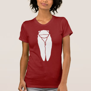 T-shirt Rétro copie blanche d'insecte de cigale