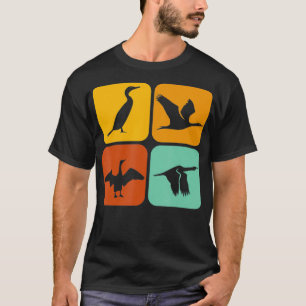 T-shirt Rétro Cormorant Birds I Aesthetic I Cormorant Bird