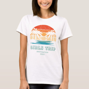 T-shirt Retro coucher de soleil Filles voyage bachelorette