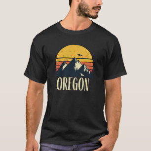 T-shirt Rétro coucher du soleil vintage de montagne d'ét