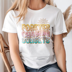 T-shirt Rétro "Couchers de soleil pour toujours"