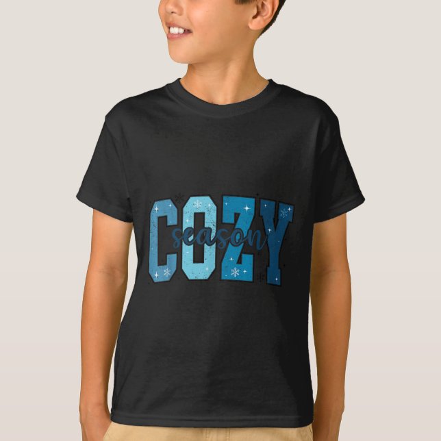 T-shirt Retro Cozy Season Cute Winter Vibes Tis The Season (Devant)