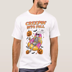 T-shirt Retro Creepin dans l'automne Halloween