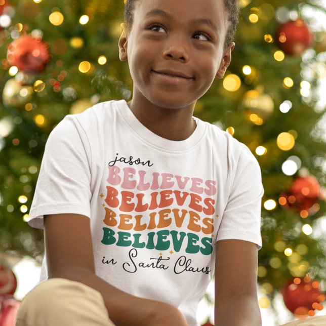 T-shirt Retro croire au Père Noël enfants de la famille de (Créateur téléchargé)