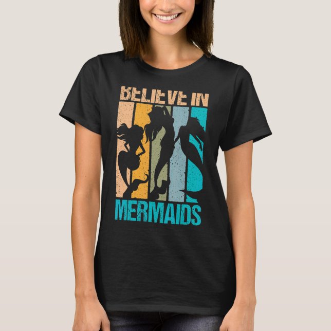T-shirt Rétro Croire Aux Sirènes Sirène Et Sirène (Devant)