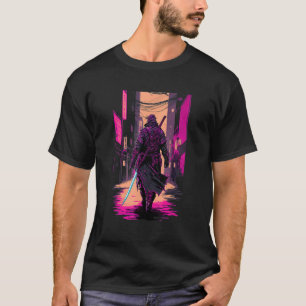 T-shirt Rétro Cyberpunk Samurai Japonais Vaporwave Aesthet
