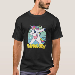 T-shirt Retro Dabbing Unicorn Mom Rainbow Mamacorn Cool Mo