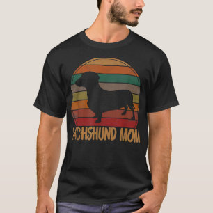 T-shirt Retro Dachshund Maman Cadeau Doxie Chien Propriéta