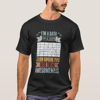 T-shirt Retro Data Scientifique Transforme Les Information