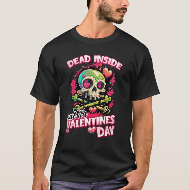 T-shirt Retro Dead Inside Mais c'est le crâne de Saint Val (Devant)