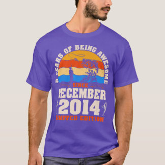 T-shirt Rétro Décembre 2014 8 Ans Amateurs de pêche 8ème