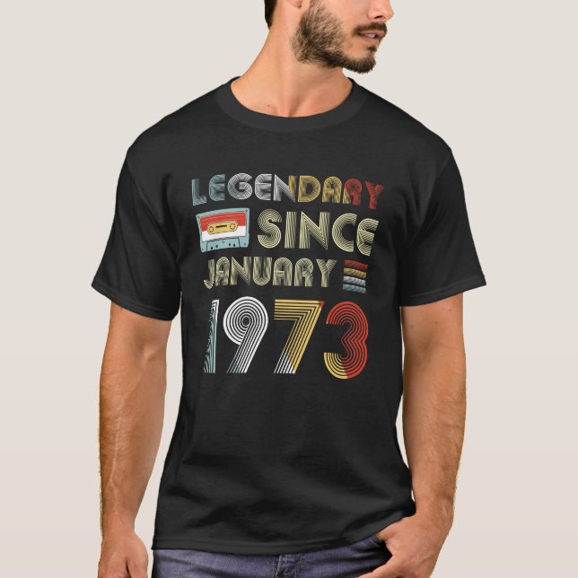 T-shirt Rétro depuis janvier 1973 quarante-sixième (Devant)
