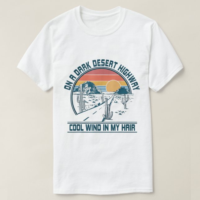 T-shirt Retro Desert Highway Sunset Design (Design devant)