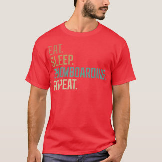 T-shirt Retro Design Eat Sleep Snowboarding Repeat Vintage