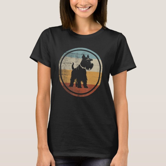 T-shirt Retro Design Miniature Schnauzer Dog (Devant)