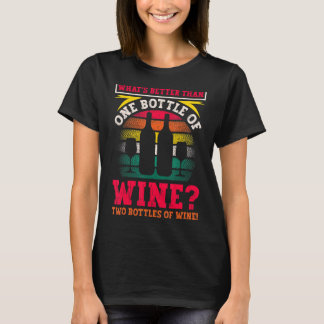 T-shirt Rétro Deux Bouteilles De Vin Boire Vin Winemaker C