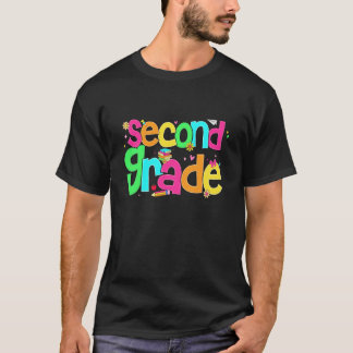 T-shirt Rétro Deuxième Année Scolaire Rentrée Des Classes