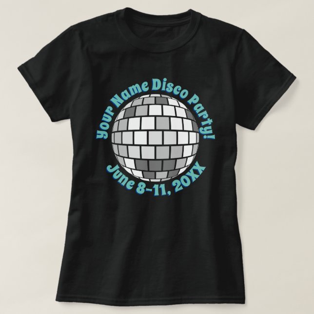T-shirt Retro Disco Ball PERSONNALISÉ (Design devant)