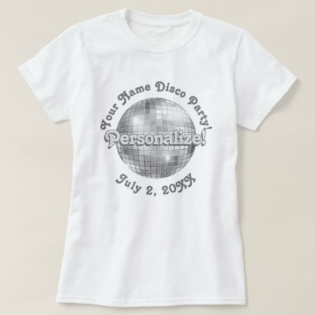 T-shirt Retro Disco Ball PERSONNALISÉ (Design devant)