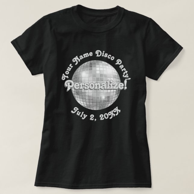 T-shirt Retro Disco Ball PERSONNALISÉ (Design devant)