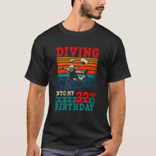 T-shirt Retro Diving In My 32nd Birthday Skydiving