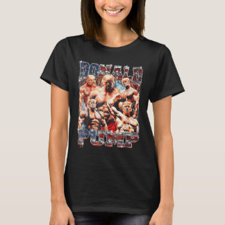 T-shirt Retro Donald Pump Gym Collage Photo Mème Drôle