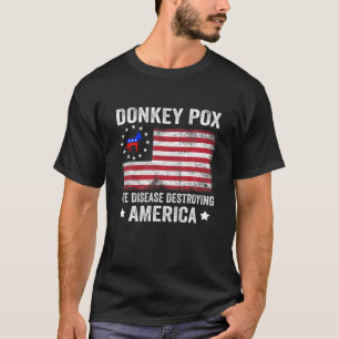 T-shirt Retro Donkey Pox La Maladie Détruisant L'Amérique