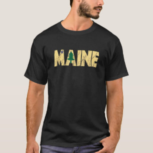 T-shirt Retro Drapeau d'état du Maine Nord Nouveau Engla