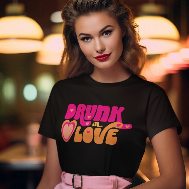 T-shirt Retro Drunk in Love Bride (Créateur téléchargé)