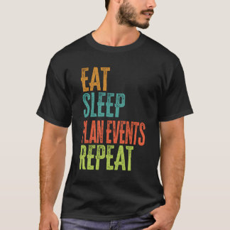 T-shirt Retro Eat Sleep Plan Événements Répéter le Wedding