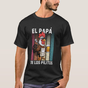 T-shirt Retro El Papa de lo pollitos drôle espagnol Dia de
