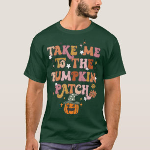 T-shirt Retro Emmenez-Moi Au Citrouille Patch Automne Auto
