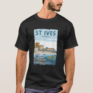 T-shirt Retro England ST IVES Cornwall Poster vintage GIFT